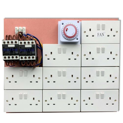 16/18 Way Contactor Board with timer - MDF/40 amp