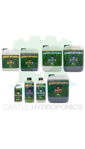 Monkey Nutrients Pack- Soil/Hydro (inc. 5 litre Grow, 10 litre Bloom, 5 litre Boost) (PGR free)