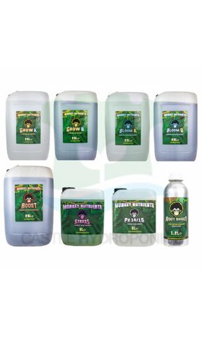 Monkey Nutrients Pack-Soil/Hydro (inc. 25l Grow, 25l Bloom, 25l Boost) (PGR free)