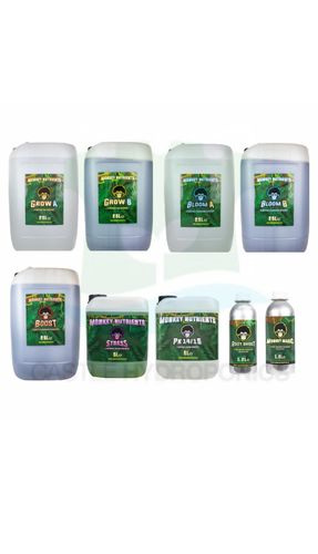 Monkey Nutrients Pack- Soil/Hydro (inc. 25l Grow, 25l Bloom, 25l Boost) (contains PGR)