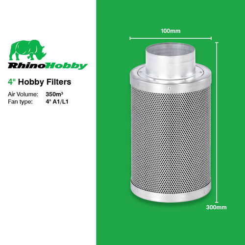 Rhino Hobby Carbon Filters - 4" - 100x 300mm
