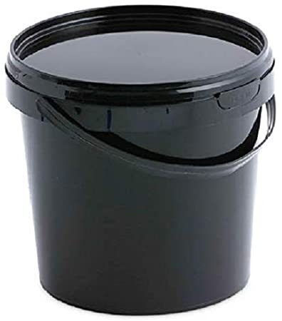 Black Plastic Bucket with Lid